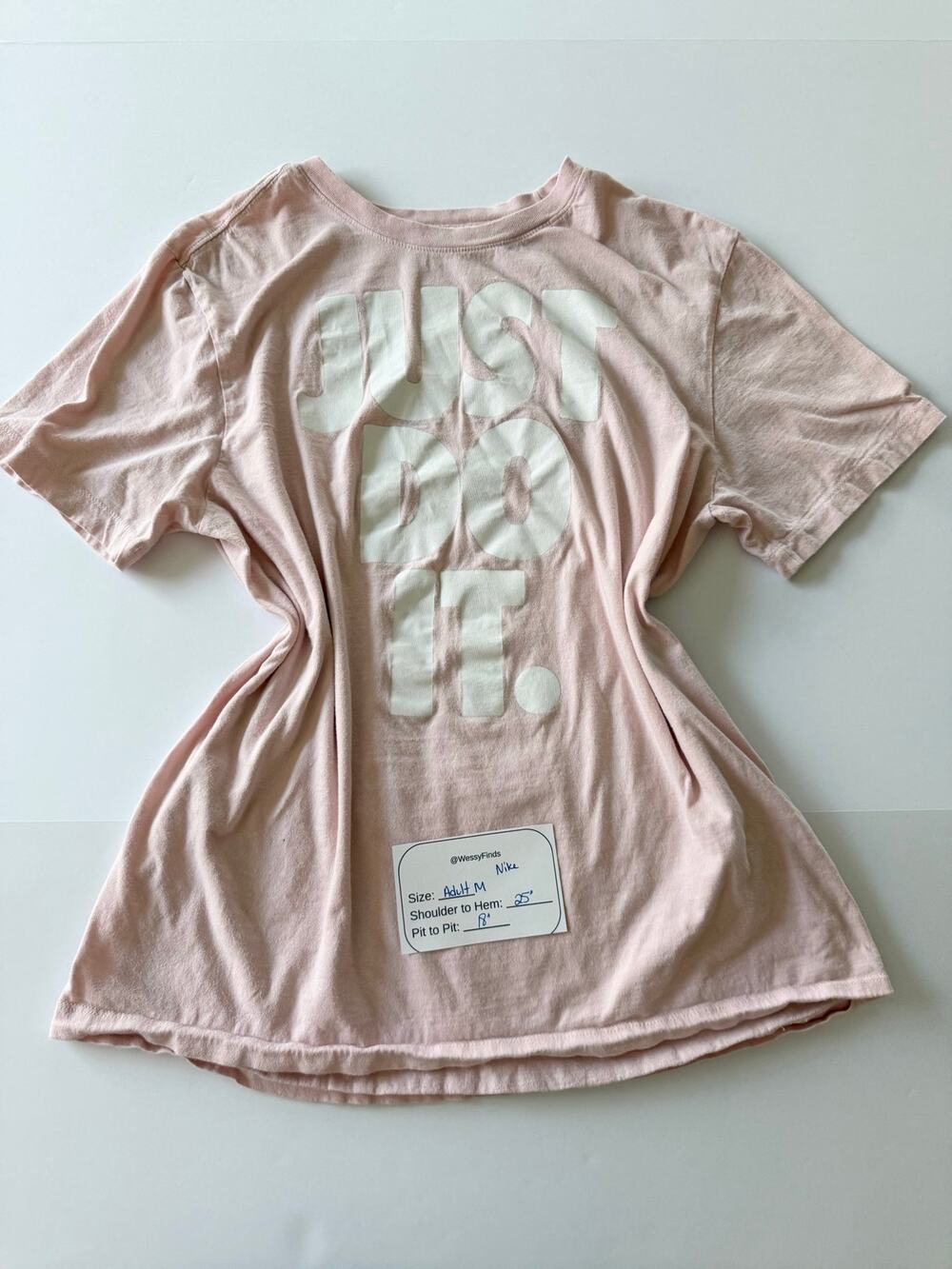 Nike Just Do It Tee Blush Pink Size M